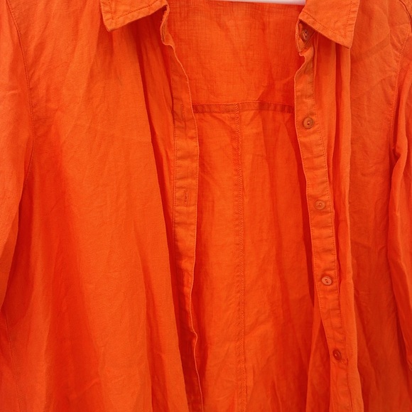 EILEEN FISHER ORANGE BLOUSE - Picture 3 of 4